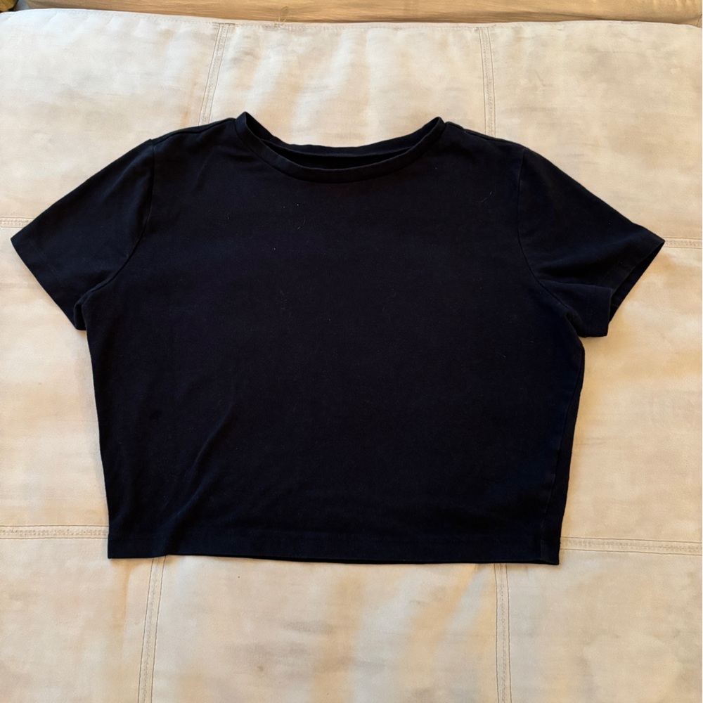 Black Crop Top T-shirt Wild Fable Large